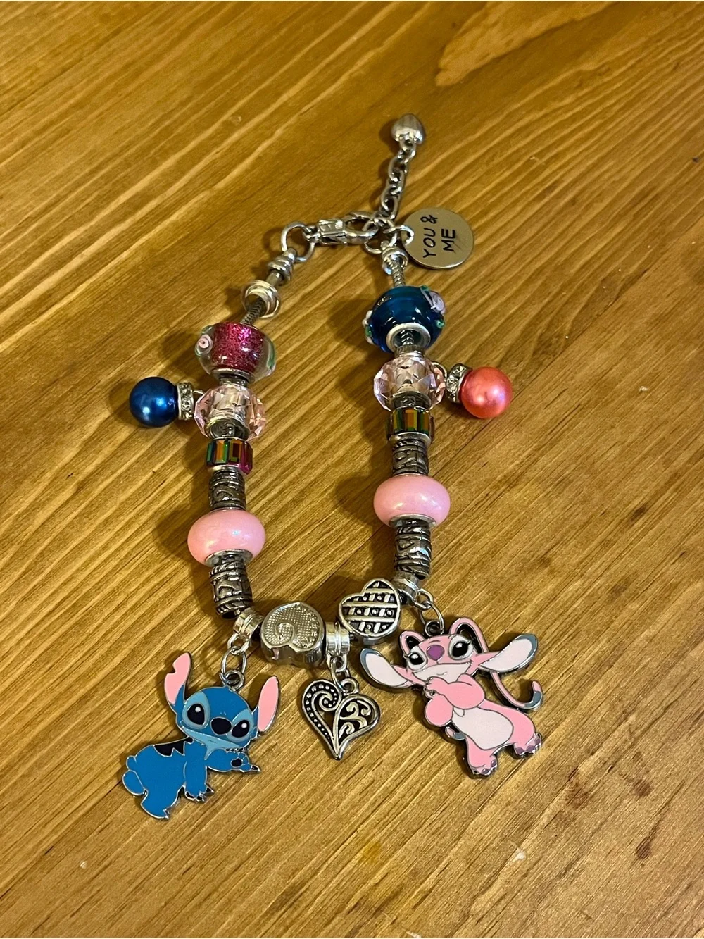 Lilo & Stitch snake bracelet marked “You & Me” silver tone 7 - 8 1/2” - Picture 1 of 10